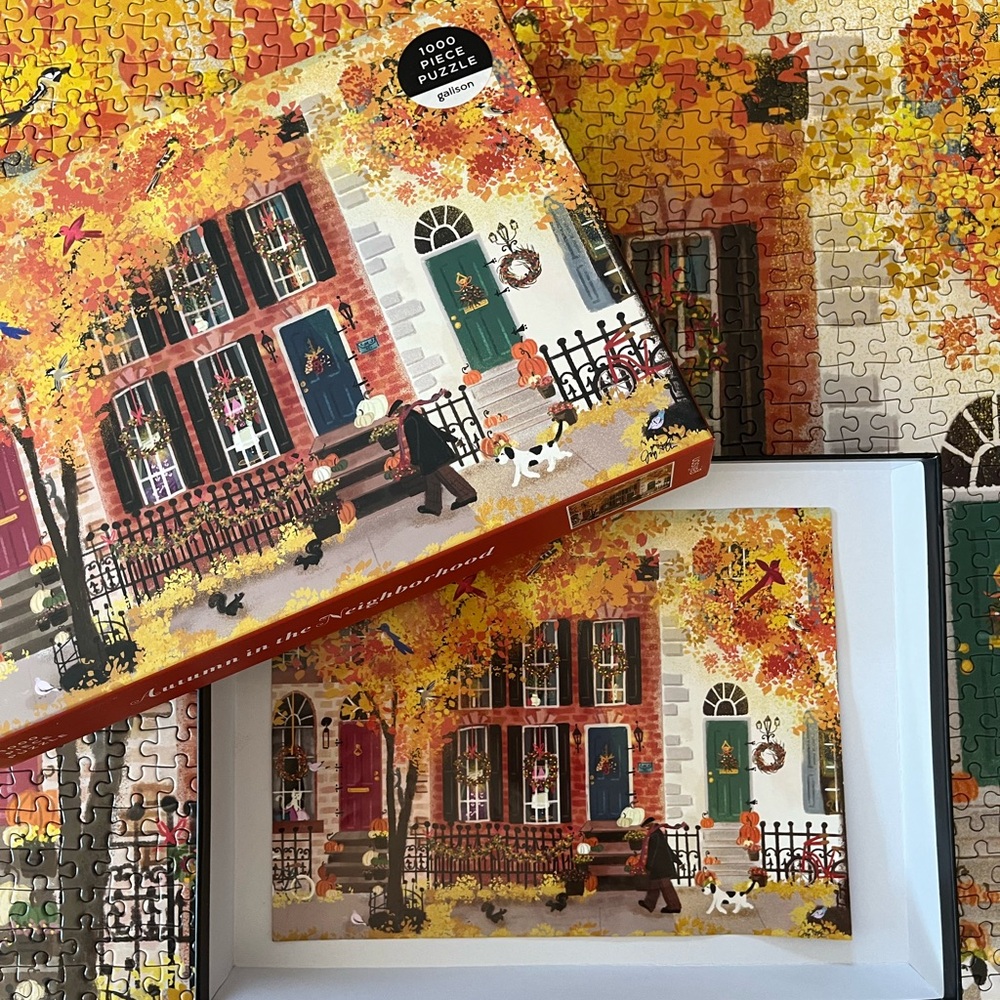 Galison Autumn in the Neighborhood 1000 Piece Jigsaw Puzzle